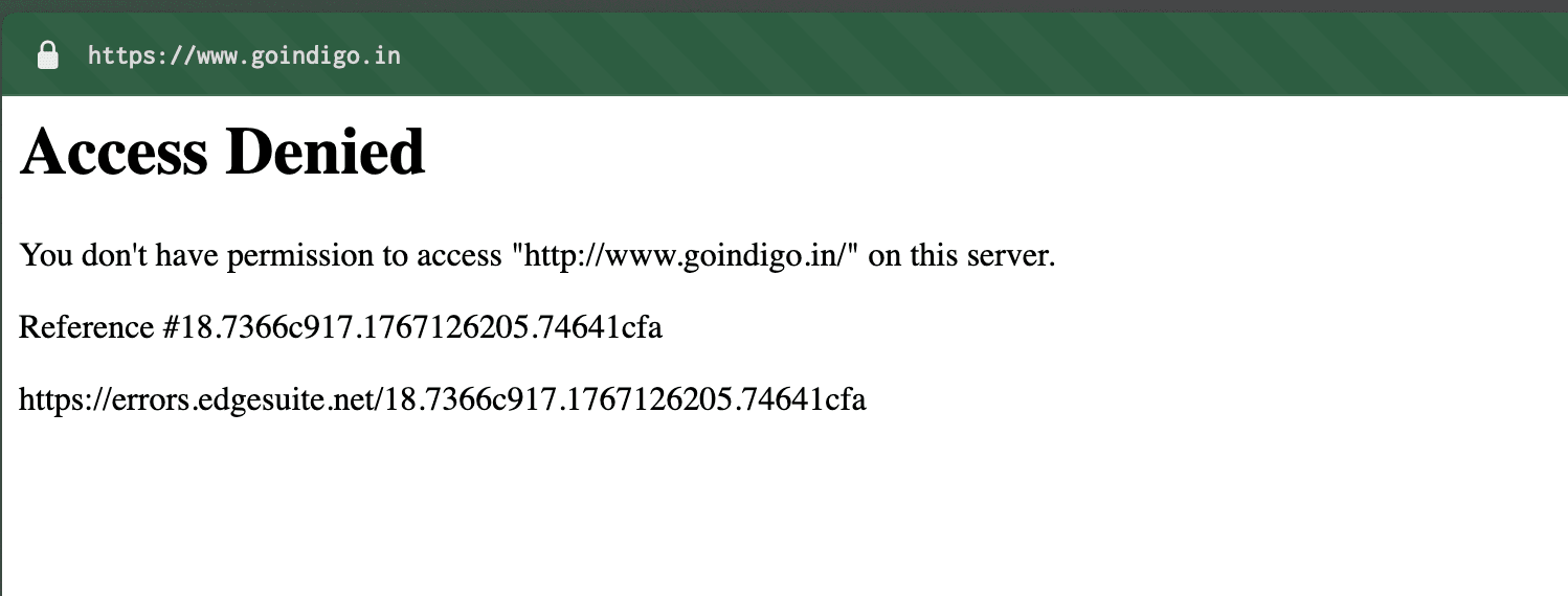 Indigo Access Denied