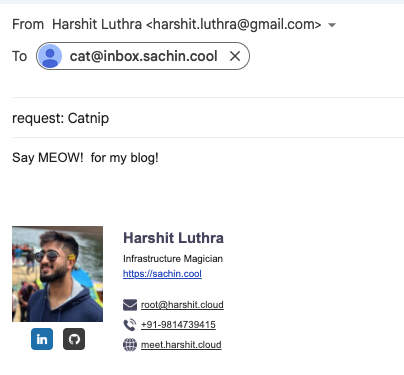Sending a test email to the SimpleLogin alias